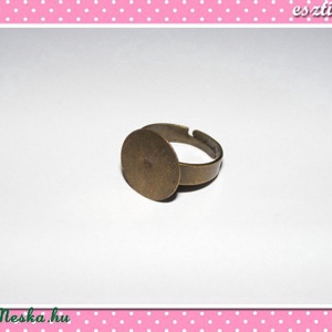 4 db Gyűrű alap 15 mm bronz színű, Kellékek & szerszámok, Gyöngyfűzés kellékek, Egyéb alkatrész, Mindenmás, Ékszerkészítés, Ékszerkészítés, MESKA