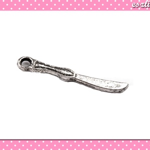 2 db Medál kés 3x21 mm ezüst színű, Kellékek & szerszámok, Gyöngyfűzés kellékek, Egyéb alkatrész, Ékszerkészítés, Ékszerkészítés, MESKA