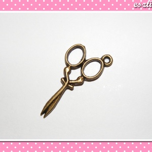 2 db Medál Olló 13x30 mm bronz színű, Kellékek & szerszámok, Gyöngyfűzés kellékek, Egyéb alkatrész, Ékszerkészítés, Ékszerkészítés, Ékszerkészítés, MESKA