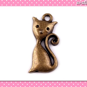 2 db Medál Cica 12x25 mm bronz színű - Meska.hu