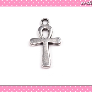 2 db Medál Nílusi Kereszt 15 x 20 mm ezüst színű, Kellékek & szerszámok, Gyöngyfűzés kellékek, Egyéb alkatrész, Ékszerkészítés, Ékszerkészítés, MESKA