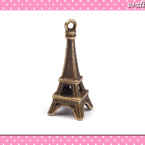Medál Eiffel torony 10 x 25 mm bronz színű, Kellékek & szerszámok, Gyöngyfűzés kellékek, Egyéb alkatrész, Ékszerkészítés, Ékszerkészítés, MESKA