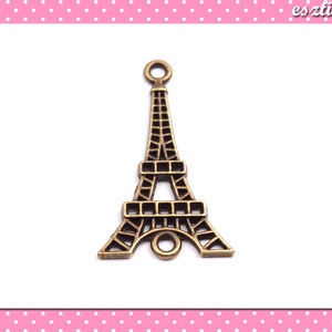 2 db Medál Eiffel torony 20 x 36 mm bronz színű, Kellékek & szerszámok, Gyöngyfűzés kellékek, Egyéb alkatrész, Ékszerkészítés, Ékszerkészítés, MESKA