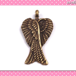 Medál Angyal szárny 17 x 30 mm bronz színű, Kellékek & szerszámok, Gyöngyfűzés kellékek, Egyéb alkatrész, Ékszerkészítés, Ékszerkészítés, MESKA
