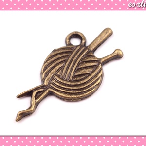 2 db Medál Gombolyag 10 x 25 mm bronz színű, Kellékek & szerszámok, Gyöngyfűzés kellékek, Egyéb alkatrész, Ékszerkészítés, Ékszerkészítés, MESKA