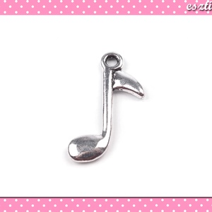 2 db Medál Hangjegy 14 x 24 mm ezüst színű, Kellékek & szerszámok, Gyöngyfűzés kellékek, Egyéb alkatrész, Ékszerkészítés, Ékszerkészítés, MESKA