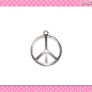 2 db Peace jel 24 mm-es ezüst színű, Kellékek & szerszámok, Gyöngyfűzés kellékek, Egyéb alkatrész, Ékszerkészítés, Ékszerkészítés, MESKA