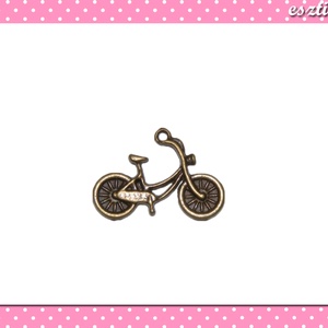 2 db Medál Bicikli 18 x 26 mm bronz színű, Kellékek & szerszámok, Gyöngyfűzés kellékek, Egyéb alkatrész, Ékszerkészítés, Ékszerkészítés, MESKA