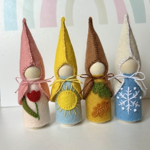 Waldorf évszakmanók, négy évszak, pegdolls - Meska.hu