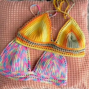 Candy horgolt melltartó/bralette - ruha & divat - női ruha - fürdőruha & fehérnemű - Meska.hu