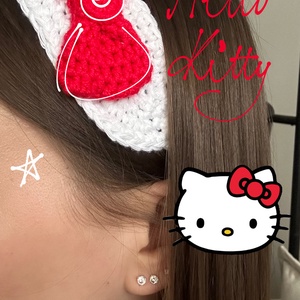 Hello Kitty masnis fejpánt - 100% pamut sanrio kiegészítő - ruha & divat - hajdísz & hajcsat - hajráf & hajpánt - Meska.hu