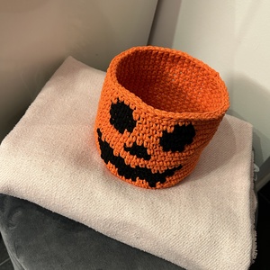 Töklámpás horgolt kosár - Halloween-i dekoráció - otthon & életmód - dekoráció - halloween - halloweeni dekoráció - Meska.hu
