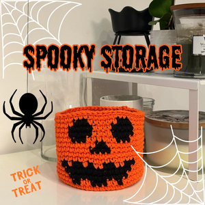 Töklámpás horgolt kosár - Halloween-i dekoráció - otthon & életmód - dekoráció - halloween - halloweeni dekoráció - Meska.hu