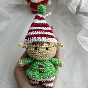 Horgolt Mikulás és Manó amigurumi figurák  - karácsony - karácsonyi lakásdekoráció - karácsonyi manók, figurák - Meska.hu