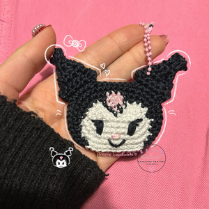 Horgolt Kuromi Kulcstartó  Kézzel Készült Amigurumi Táskadísz, Táska & Tok, Kulcstartó & Táskadísz, Kulcstartó, Horgolás, MESKA