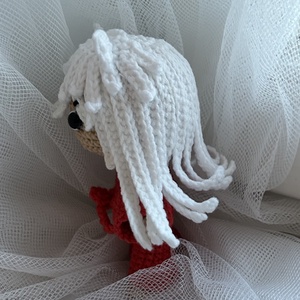 Horgolt Inuyasha figura  Egyedi kézműves amigurumi baba, levehető ruhákkal - játék & sport - plüssállat & játékfigura - más figura - Meska.hu