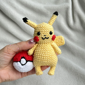 Horgolt Pikachu amigurumi figura  kézzel készült, saját tervezés, 100% pamut - játék & sport - plüssállat & játékfigura - más figura - Meska.hu