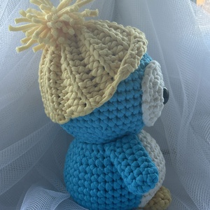 horgolt kék pingvin figura sapkával amigurumi - egyedi ajándék - játék & sport - plüssállat & játékfigura - más figura - Meska.hu