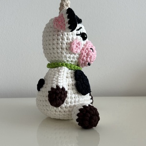 Horgolt Boci Figura - Kézműves Amigurumi Tehénke, Prémium Pamut-Nylon Játék - játék & sport - plüssállat & játékfigura - boci, tehén - Meska.hu