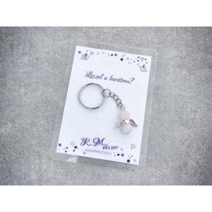 Leszel a barátom kulcstartó rózsakvarccal, Táska & Tok, Kulcstartó & Táskadísz, Kulcstartó, , MESKA