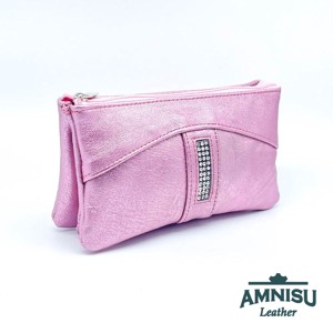 Metál rózsaszín egyenes kristály köves női pénztárca G4001, Táska & Tok, Pénztárca & Más tok, Pénztárca, Női pénztárca, , MESKA