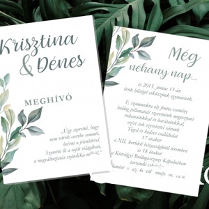 Modern greenery+levendula mintával esküvői meghívó , Esküvő, Meghívó & Kártya, Meghívó, , MESKA