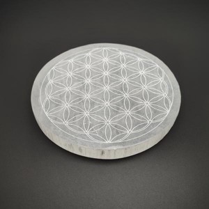 Szelenit korong Életvirág mintával 18 cm, Kellékek & szerszámok, Ásvány alapanyag, Szelenit korong, , MESKA