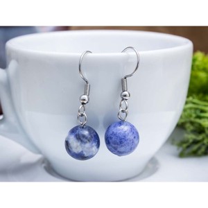 Szodalit lógós fülbevaló 8mm, Ékszer, Fülbevaló, Lógó fülbevaló, , MESKA