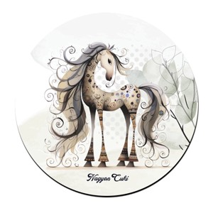 Szép szemű furi lovas mintás pohár alátét, , , MESKA