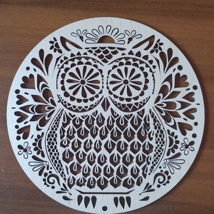 Baglyos mandala falidísz, Otthon & Életmód, Dekoráció, Fali és függő dekoráció, Falra akasztható dekor, Famegmunkálás, MESKA