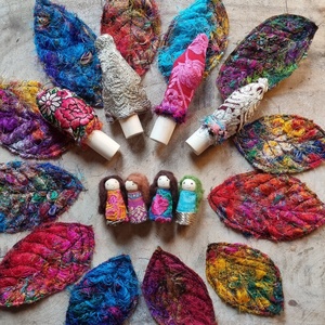 Csak mi  négyen, az erdőben- az ősz szineivel - játék & sport - készségfejlesztő és logikai játék - montessori szivárvány, waldorf játékok - Meska.hu