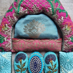 Türkiz birodalom -textilkirakó gyerekeknek( 22db+2db baba) - baba - mama - baba játékok - waldorf játékok - Meska.hu