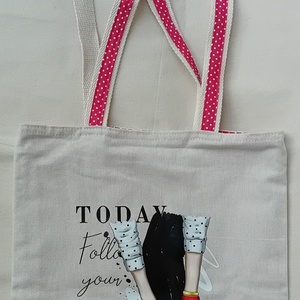 Piroscipős táska inspirációs képpel - táska & tok - bevásárlás & shopper táska - shopper, textiltáska, szatyor - Meska.hu