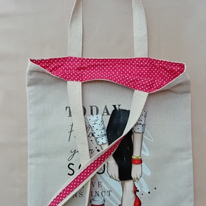 Piroscipős táska inspirációs képpel - táska & tok - bevásárlás & shopper táska - shopper, textiltáska, szatyor - Meska.hu