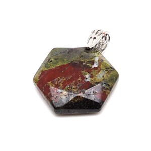 Hexagon medál Jáspis sárkány 2,5cm, Ékszer, Nyaklánc, Medál, , MESKA