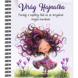 Személyre szabható - Bájos krókusz virágos tündér mintás A6-os füzet, Otthon & Életmód, Papír, írószer, Jegyzetfüzet & Napló, , MESKA