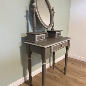 Vintage, tömör fenyő fésülködő asztal - otthon & életmód - bútor - asztal - Meska.hu