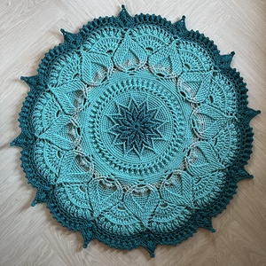 Kék színátmenetes horgolt szőnyeg, Otthon & Életmód, Lakástextil, Szőnyeg, Horgolt szőnyeg, Horgolás, MESKA