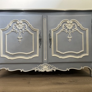 Neobarokk kék-fehér festett tömör fa komód - otthon & életmód - bútor - komód - Meska.hu