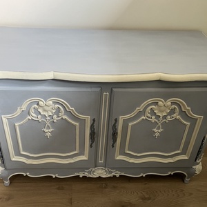 Neobarokk kék-fehér festett tömör fa komód - otthon & életmód - bútor - komód - Meska.hu