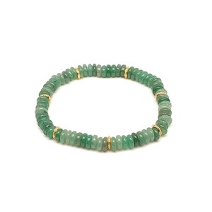 Aventurin zöld korong karkötő köztessel 6x2mm, Ékszer, Karkötő, Ásványkarkötő, , MESKA