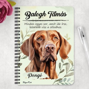Személyre szabható - Magyar vizsla portré mintás A5-ös füzet - otthon & életmód - papír, írószer - jegyzetfüzet & napló - Meska.hu
