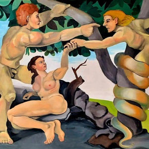 Olajfestmény,  Sixtusi-kápolna másolat. Michelangelo másolat. Olajfestmény 80 x120 cm festővászonra. - művészet - festmény - olajfestmény - Meska.hu