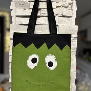 Vászontáska-Halloweenre - táska & tok - bevásárlás & shopper táska - kenyeres zsák - Meska.hu
