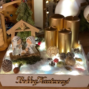 Adventi asztaldísz - karácsony - adventi díszek - adventi asztaldísz - Meska.hu