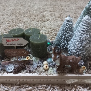 Bambi az erdőben, Karácsony, Adventi díszek, Adventi koszorú, Virágkötés, MESKA