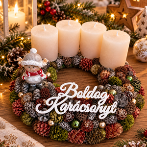 Négy gyertya -ezernyi meghitt pillanat, Otthon & Életmód, Dekoráció, Ajtó- és ablak dekoráció, Ajtódísz & Kopogtató, Virágkötés, MESKA
