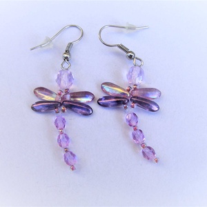 lila szitakötő fülbevaló - Meska.hu