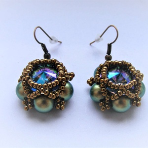 Többszinű fülbevaló - ékszer - fülbevaló - lógó fülbevaló - Meska.hu