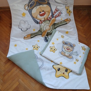 Téli gyermek(Junior) takaró-párna szett - otthon & életmód - babaszoba, gyerekszoba - szett kiságyba - Meska.hu